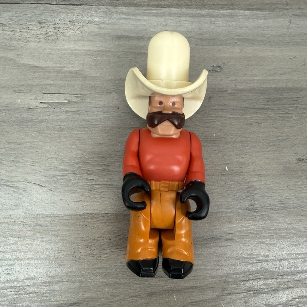 Vtg Fisher Price Lot Of 3 Husky Helpers Play Action Figures Cowboy Construction - Picture 5 of 8